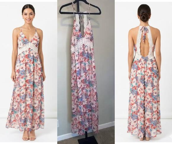 ANNA KAY Dresses & Skirts - Anna Kay Boho Maxi Dress – Floral Lace Detail 🌸✨